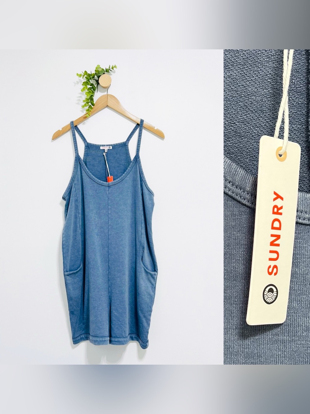 Sundry NWT Blue Loungewear Comfortable Jersey Boho Romper